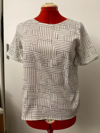 Blouse manches courtes noir et blanche graphique 3suisses