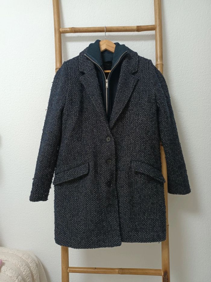 Manteau en laine très chaud bleu marine IKKS Women taille M