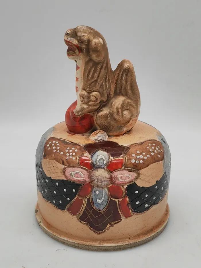 Couvercle Ancien en Céramique Polychrome - photo numéro 3