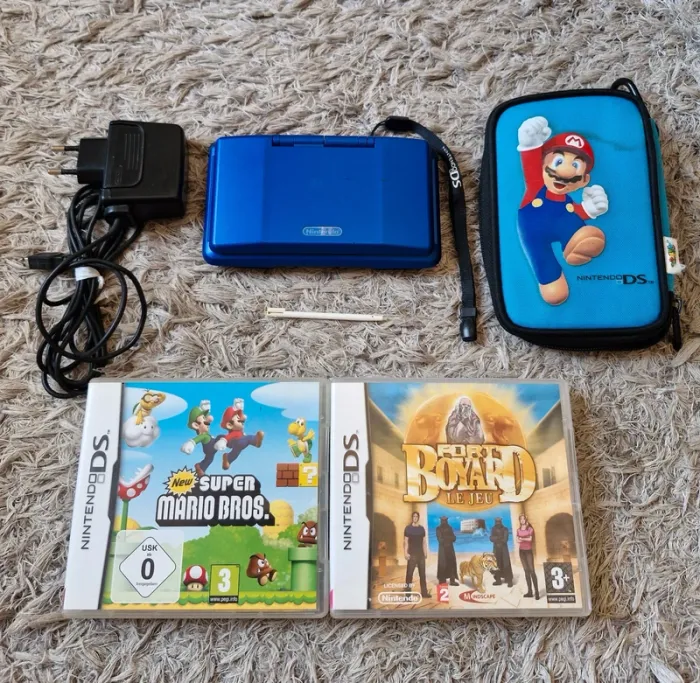 Lot Console Nintendo DS Tank Bleue + 2 Jeux - photo numéro 3