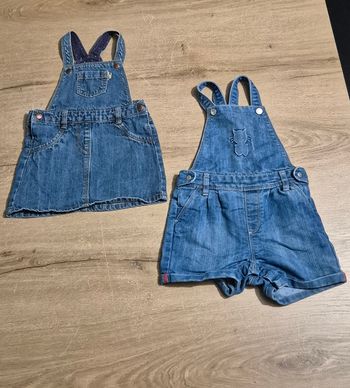 Lot salopettes en jeans 18 mois