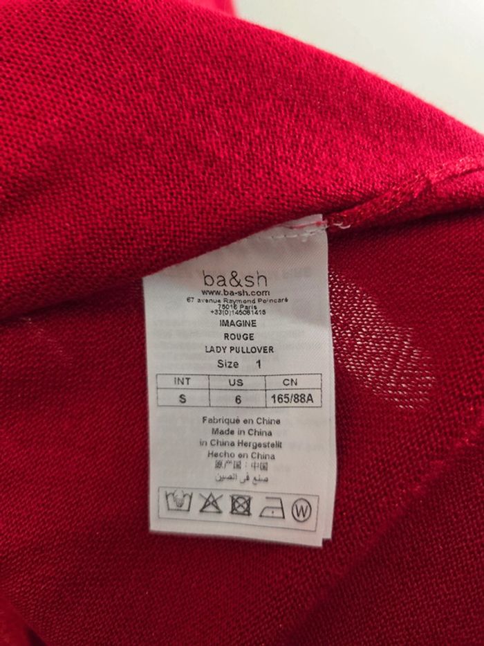 Pull ba&sh rouge "Imagine" pailleté taille 36 S tendance chic - photo numéro 6