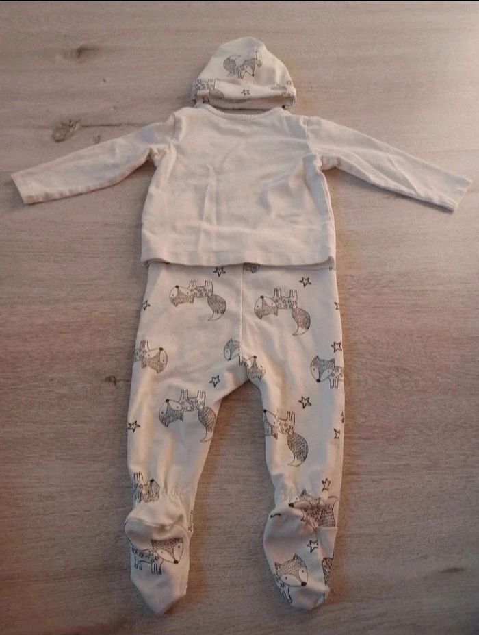 Ensemble 3 pièces 3 mois Hema comme neuf motif renard - photo numéro 2