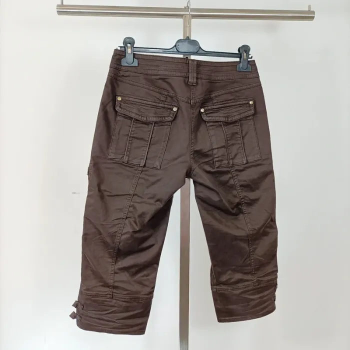 Pantalon capri Corsaire, pantacourt marron Trussardi Jeans - Taille 42 A600 - photo numéro 7
