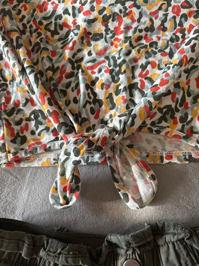 T-shirt avec short été fille kaki 8/10 ans - photo numéro 3