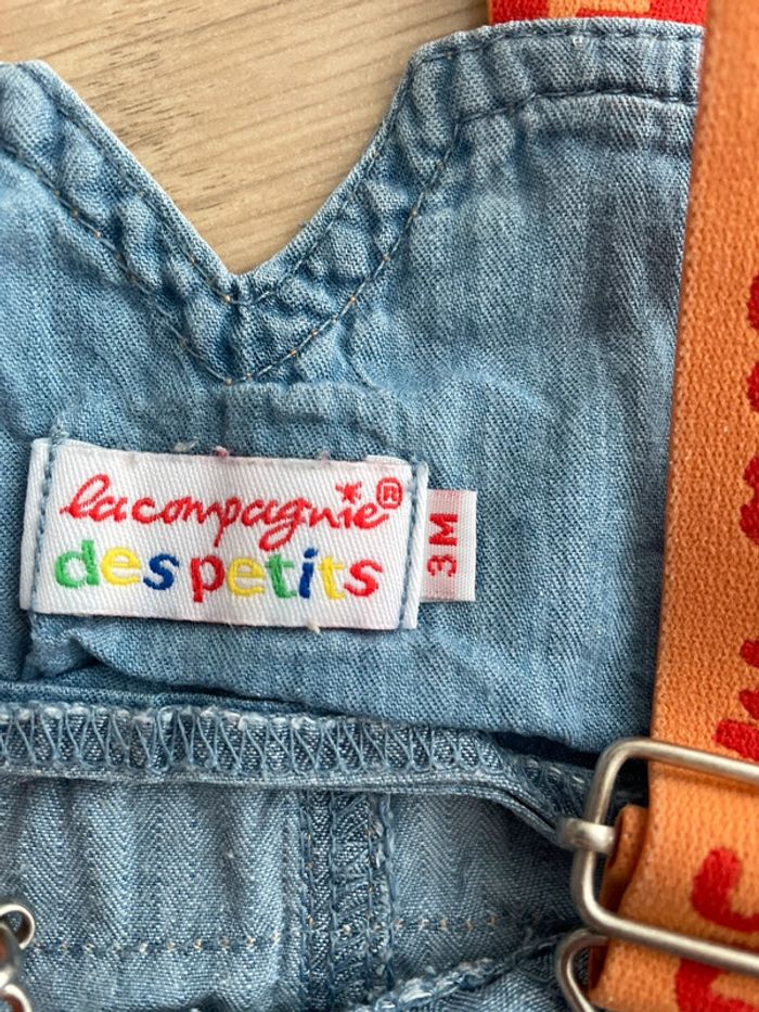 Salopette la compagnie des petits bleu orange voiture bébé garçon 3 mois - photo numéro 4