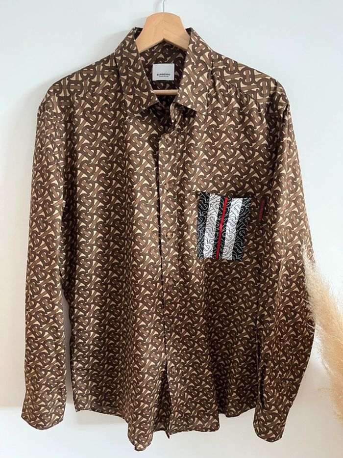 Chemise marron à motifs Burberry