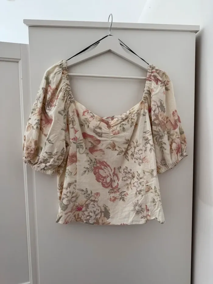 Superbe blouse bustier neuf en lin et viscose H&M 🌸 46 - photo numéro 7