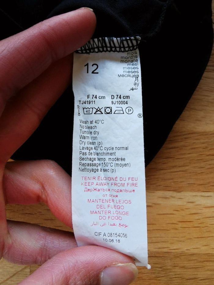 Lot 2 t shirts fille Absorba blanc/noir 100% coton - photo numéro 15