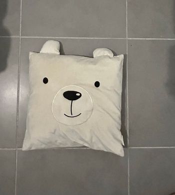 Coussin ours - 40 x 40 cm - Beige TBE