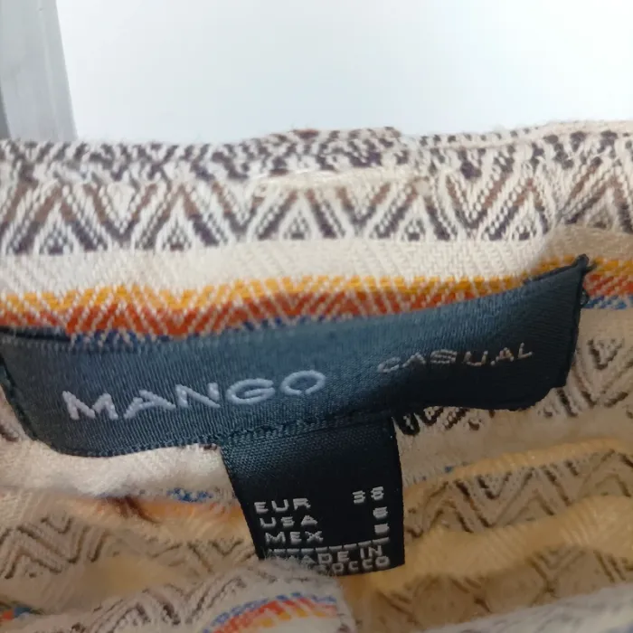 Short imprimé ethnique beige et multicolore Mango Taille 38 100 % coton A763 - photo numéro 4
