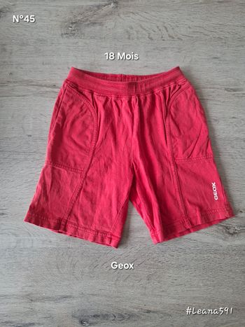 🌷N°45🌷Short - Geox - 18 Mois🌷