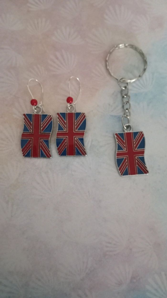Boucle d'oreille drapeau anglais - photo numéro 2