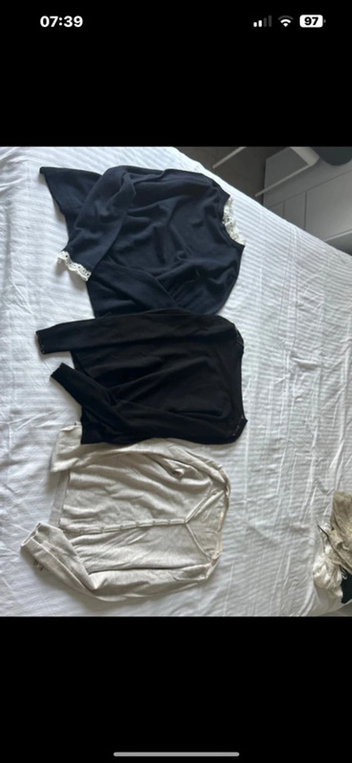 Lots de 2 t shirts ,2 pulls et 1 gilet en taille L - photo numéro 2