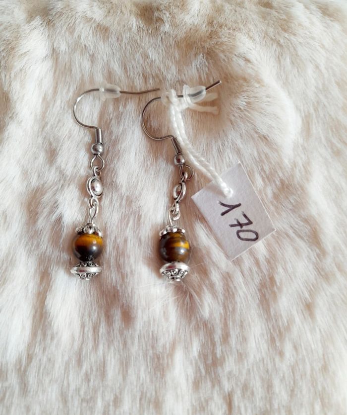 Boucles d'oreilles œil de tigre