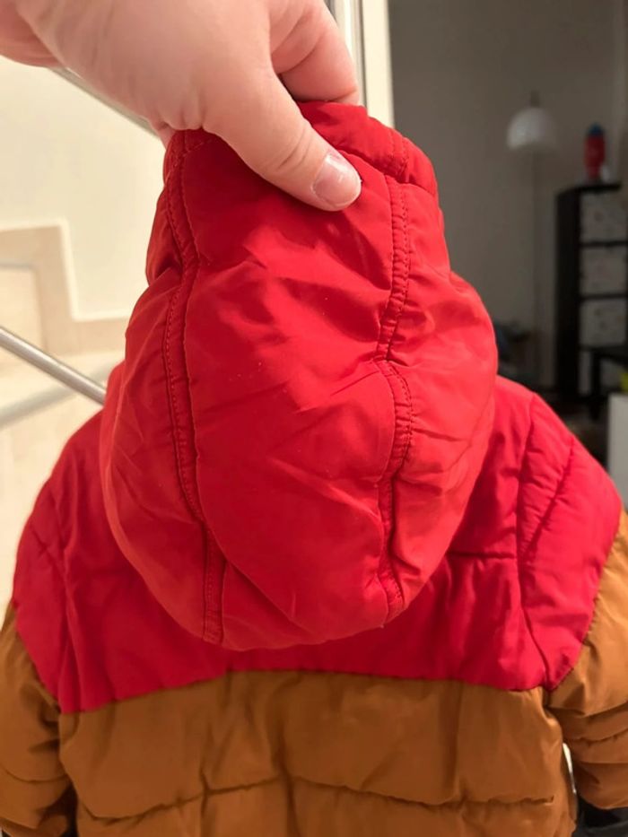 Doudoune à capuche garcon Catimini rouge, beige et noire 4 ans - photo numéro 6