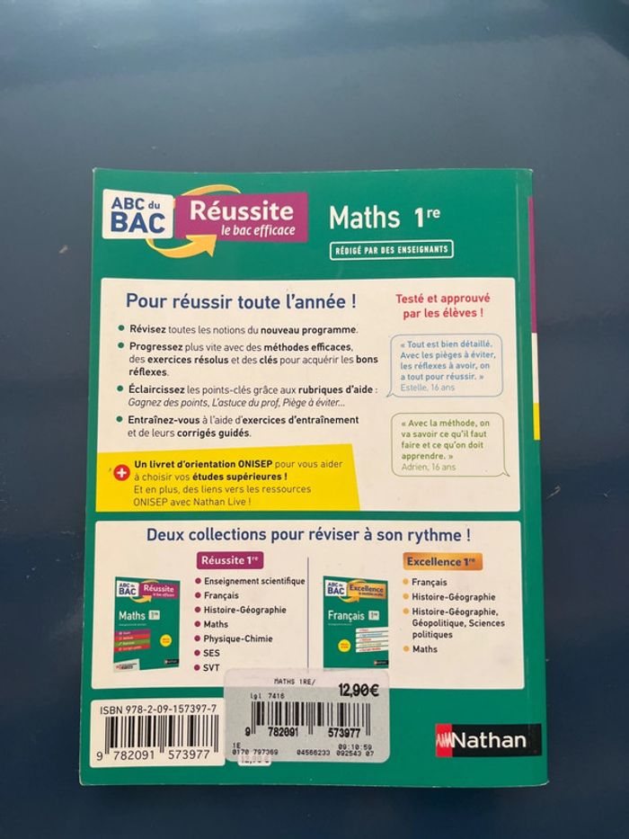 Livre maths 1 ere - photo numéro 2