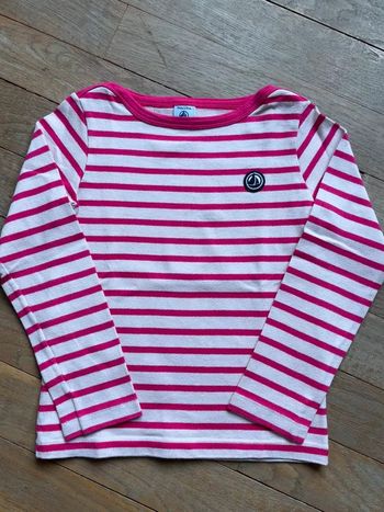 Tee-shirt rayé rose Petit Bateau 8 ans