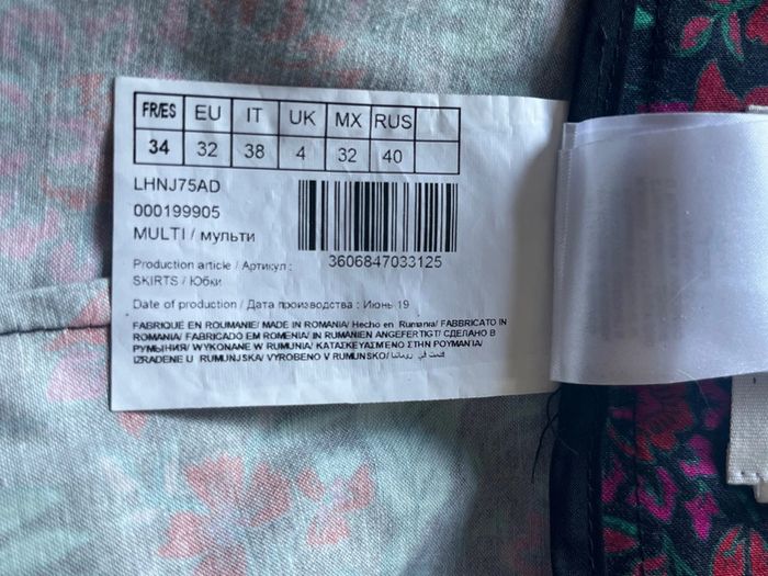 Jupe chic mi longue taille haute imprimée fleurs Naf Naf - photo numéro 9