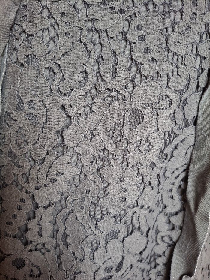 Tunique capuche dentelle gris anthracite - photo numéro 3
