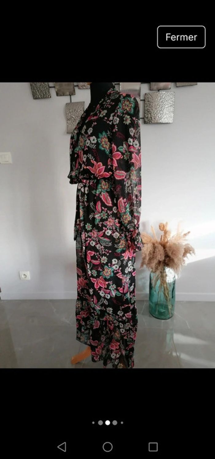 Robe longue motif fleurs Bréal taille 38 - photo numéro 4