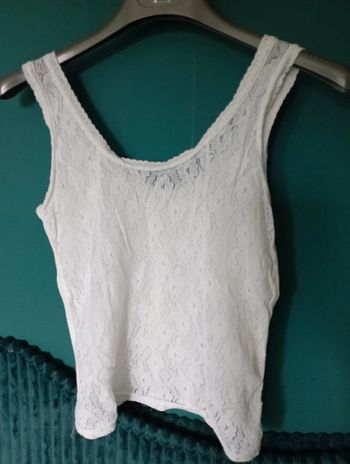 Débardeur dentelle coton blanc