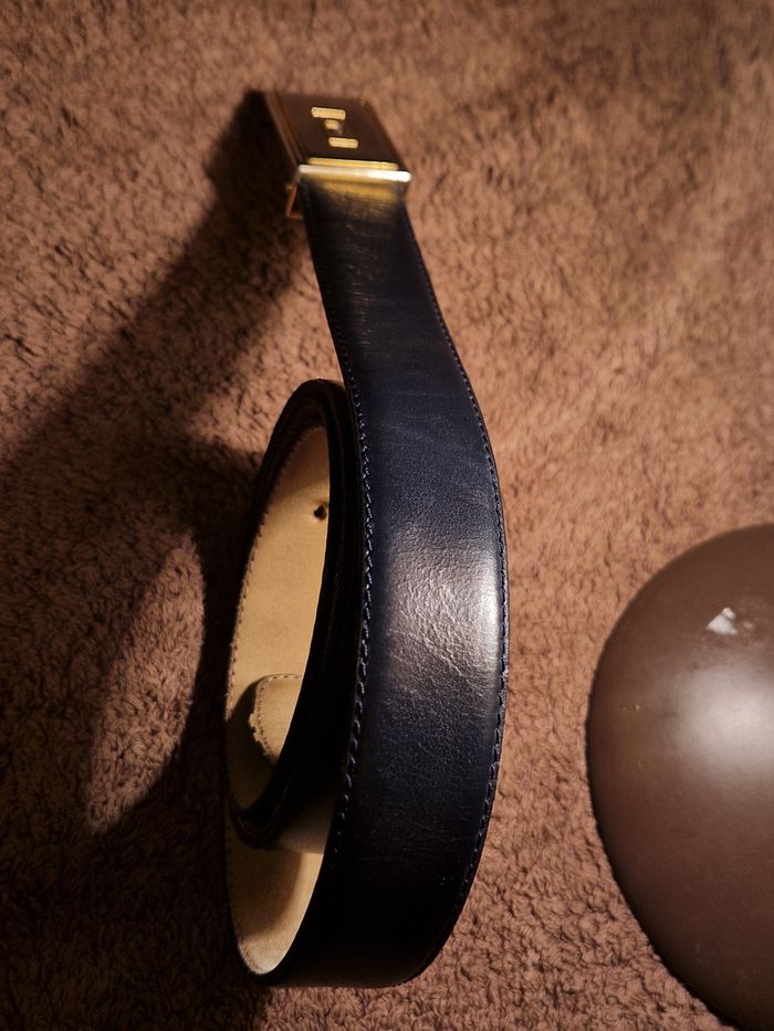 Ceinture cuir bleu marine pierre cardin - photo numéro 3