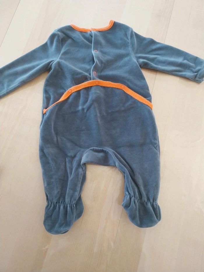 Pyjama bébé dors bien 6 mois gris anthracite orange chat - photo numéro 3