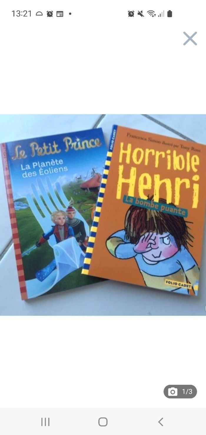 2 livres Folio Cadet (Petit Prince -Horrible Henri) - photo numéro 1