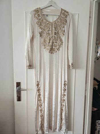 Robe longue blanc crème