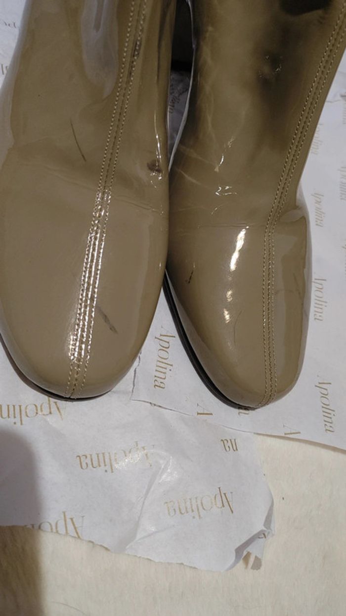 Bottines en cuir 100 % Jonak couleur kaki très bon état - photo numéro 7