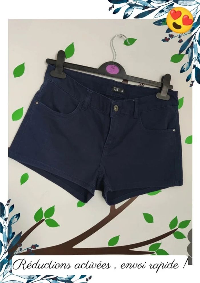 Short bleu marine femme M - photo numéro 2