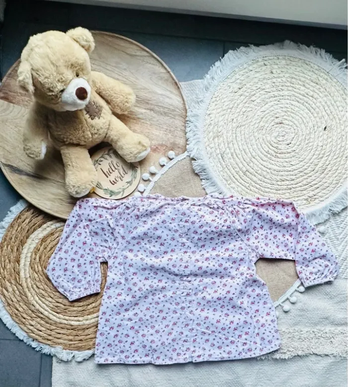 Blouse fleurie 18M 80cm La compagnie des Petits rose - photo numéro 2