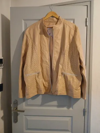 Blouson imitation cuir crème