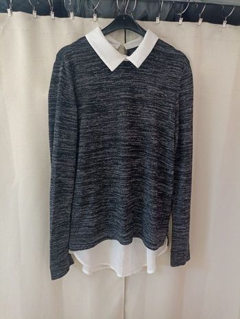 Pull 2 en 1 fausse chemise femme taille S/36 In Extenso 