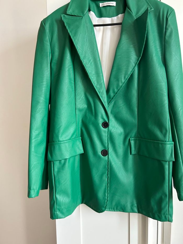 Veste de blazer verte unie Similicuir New Collection Taille Unique - photo numéro 2