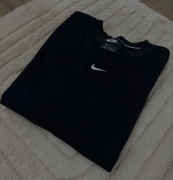 Sweat Nike noir mini swoosh – bandes logo épaules – XS