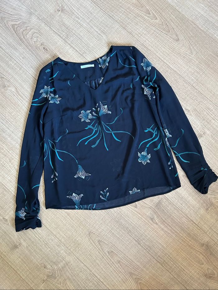 Blouse noire et imprimée à manches longues LPB Woman taille S TBE - photo numéro 7