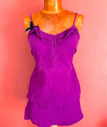 Joli pyjama 2 pièces débardeur et short violet vintage