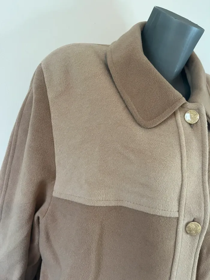 Manteau long Wool and Cashmere Sonia – nuances beige/marron, laine & cachemire, taille 50 - photo numéro 2