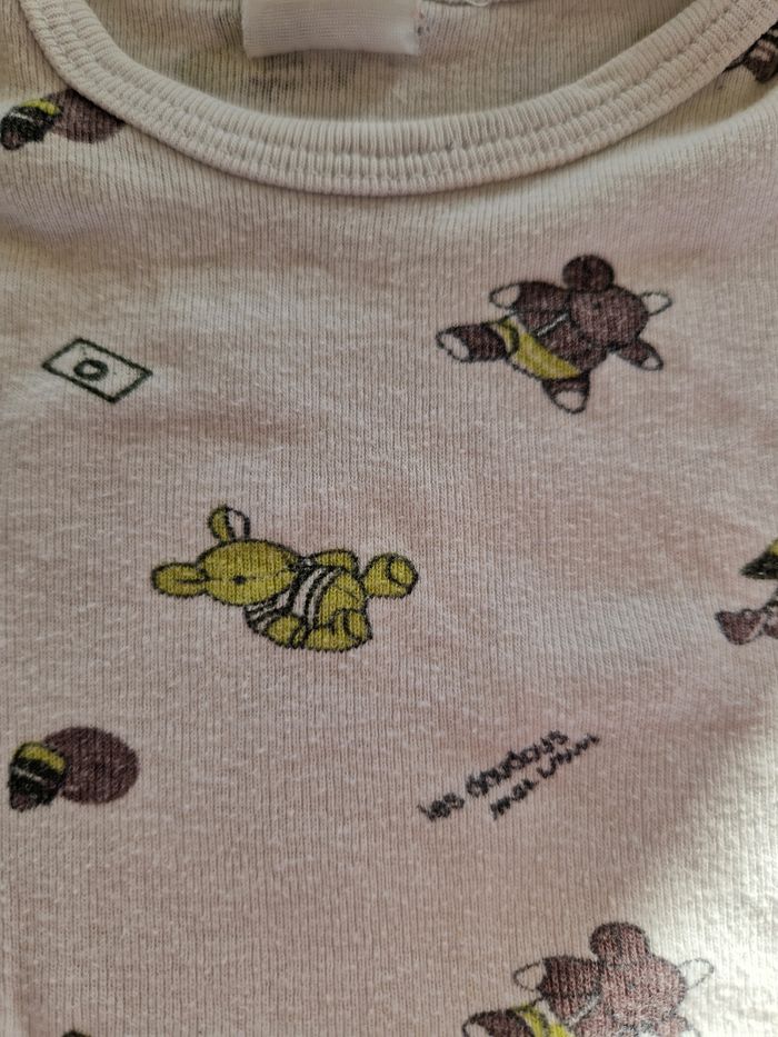 Body manches longues blanc et vert bébé - 3 mois - photo numéro 3