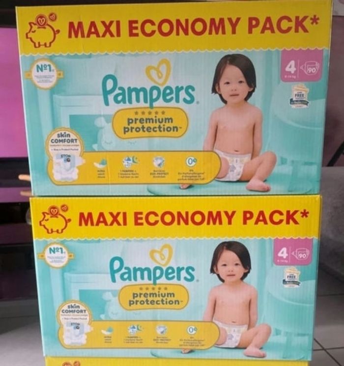 2 cartons de couches pampers premium protection taille 4