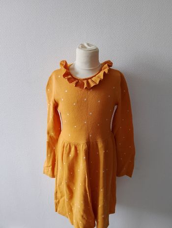 Robe moutarde à pois Kiabi  10 ans