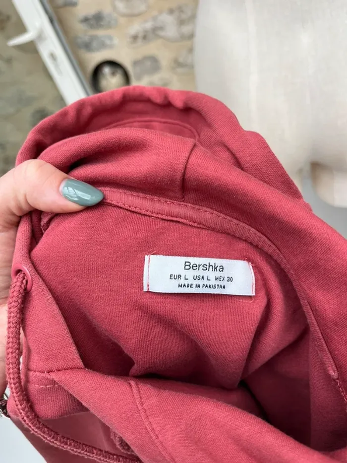 Bershka - Mini sweat à capuche court vieux rose parme - photo numéro 4