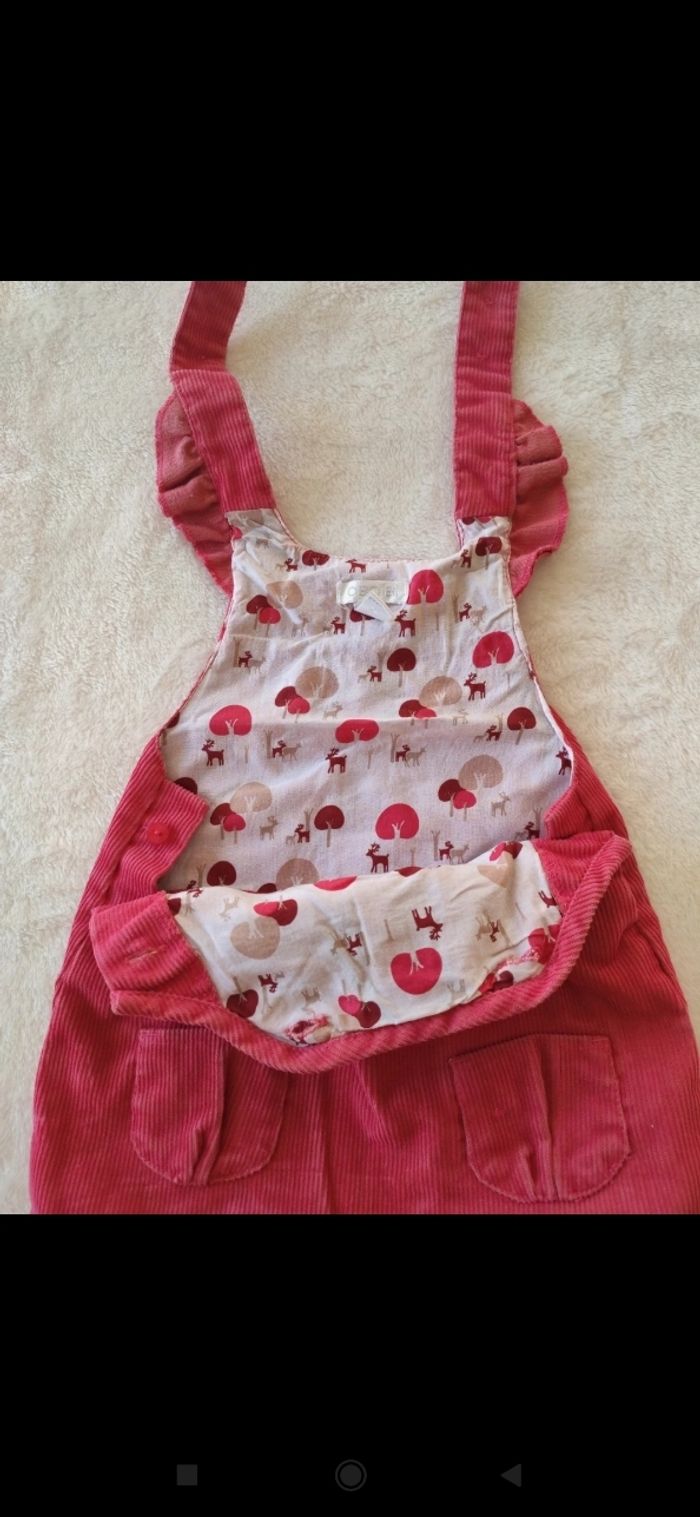 Salopette rose en velours - photo numéro 4