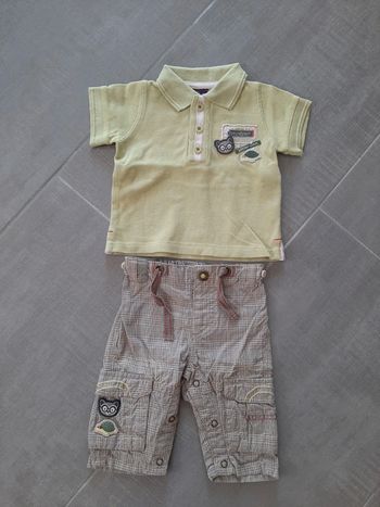 polo+ pantalon bébé garçon 1 mois