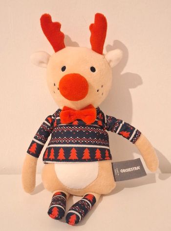 Peluche doudou cerf de Noël