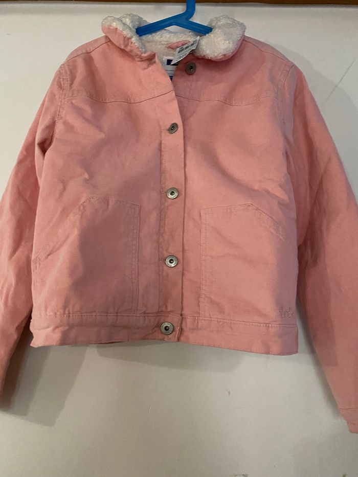 Veste en velours rose intérieur chaud taille 12 ans Neuf