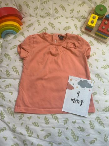 teeshirt manches courtes rose 9 mois kiabi