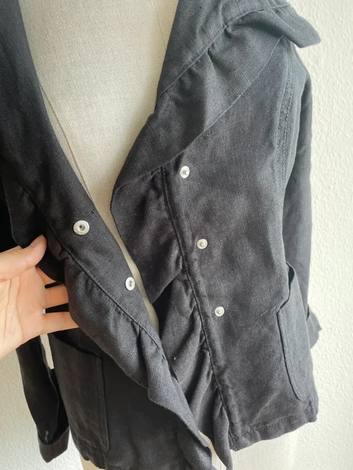 Veste noire croisée Weekend Max Mara ceinturée - photo numéro 6